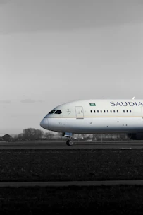a large passenger jet sitting on top of an airport runway