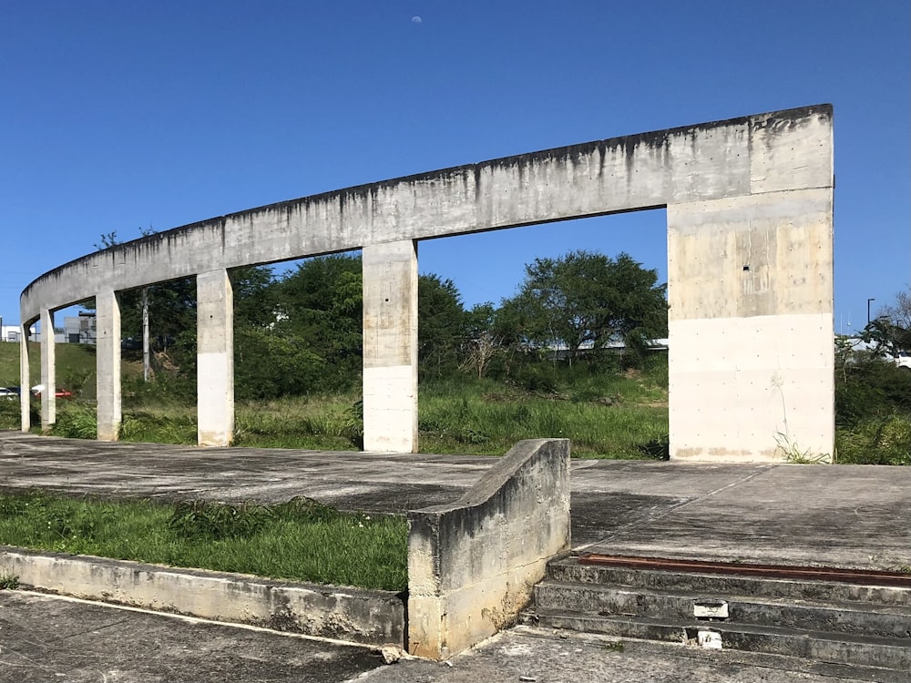 a concrete structure with steps leading up to it