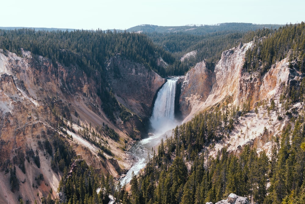 a view of a waterfall from a high point of view