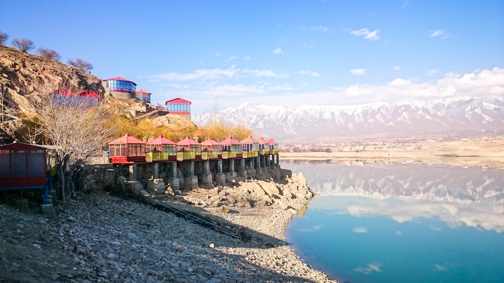 a large body of water surrounded by mountains