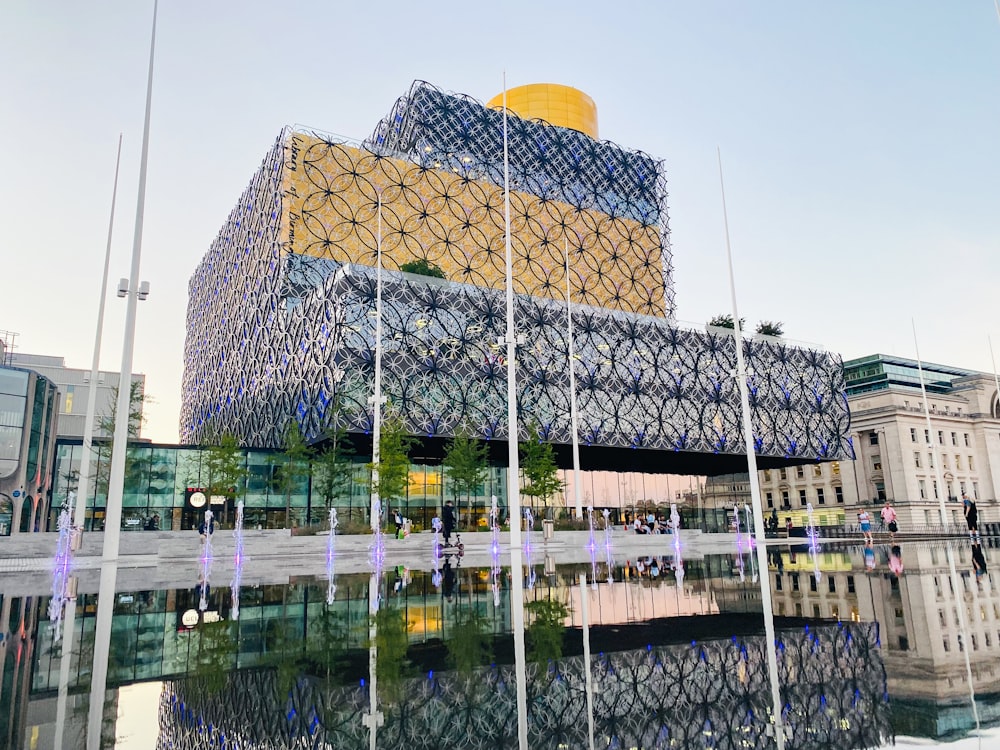 a building that is next to a body of water