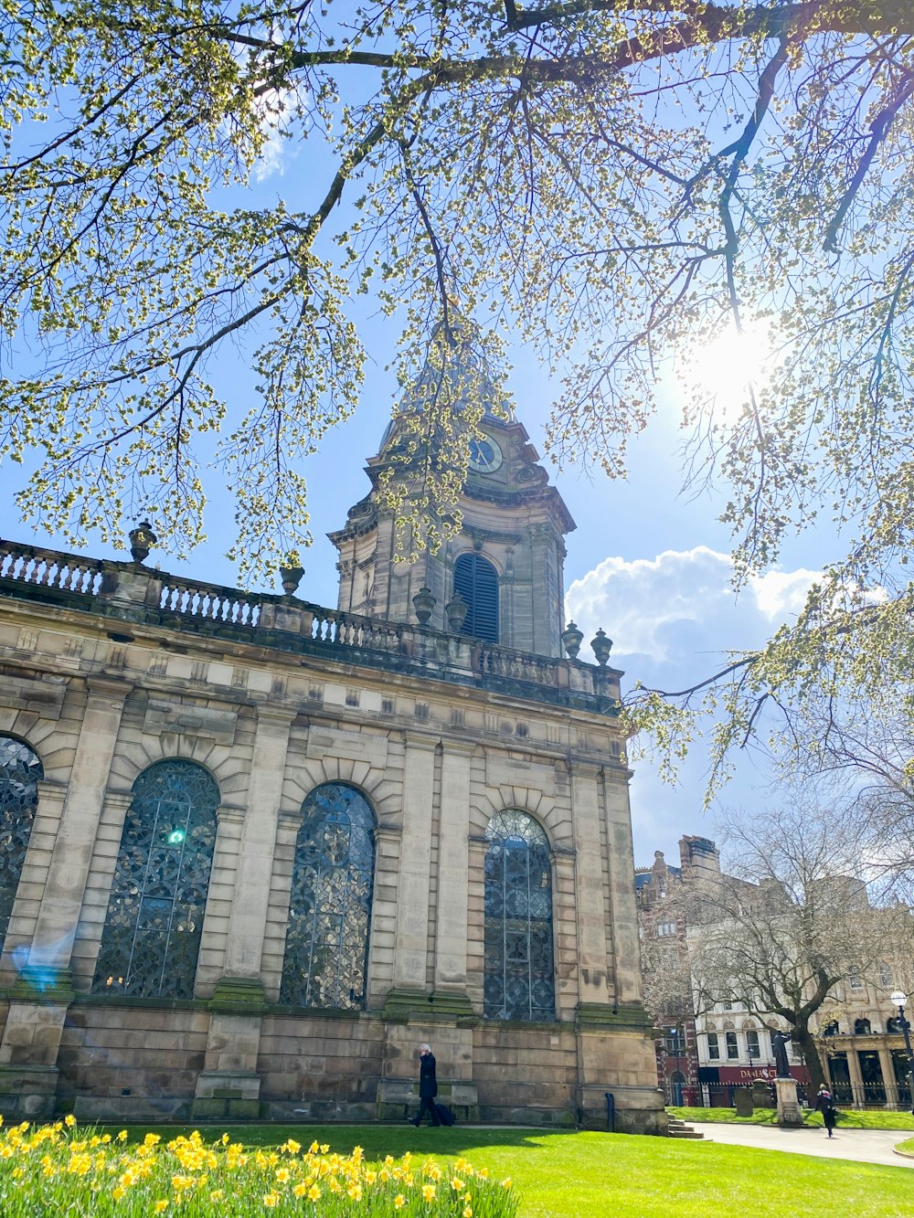 a large building with a clock tower on top of it