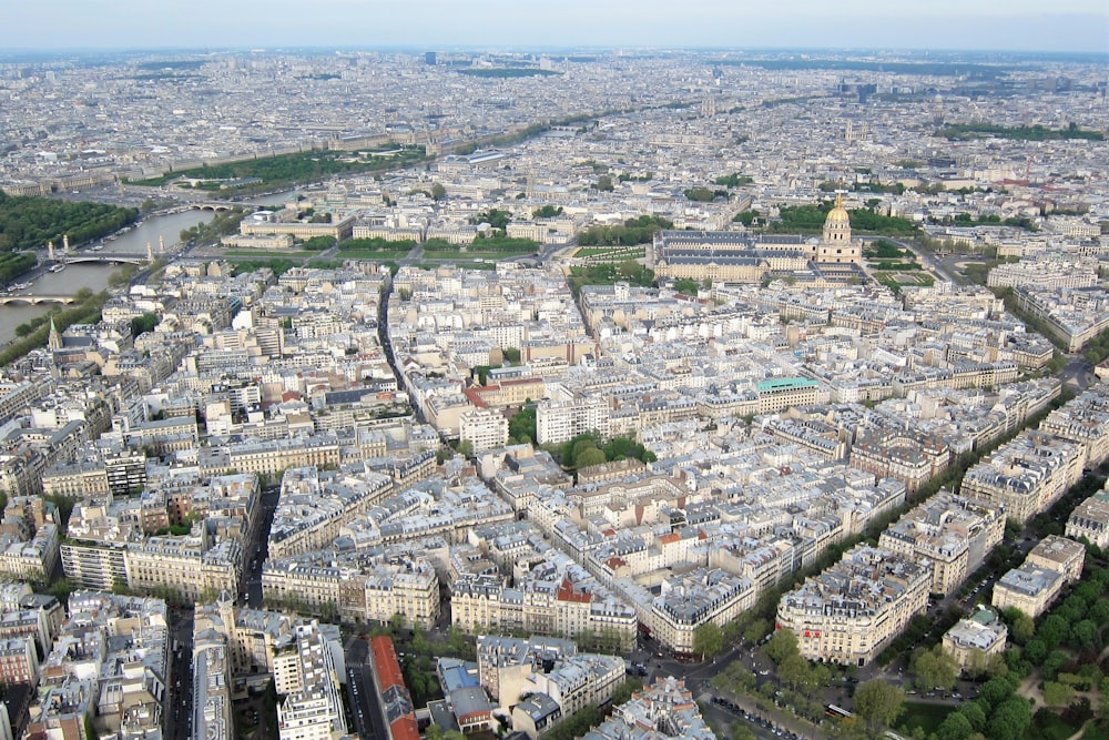 an aerial view of the city of paris