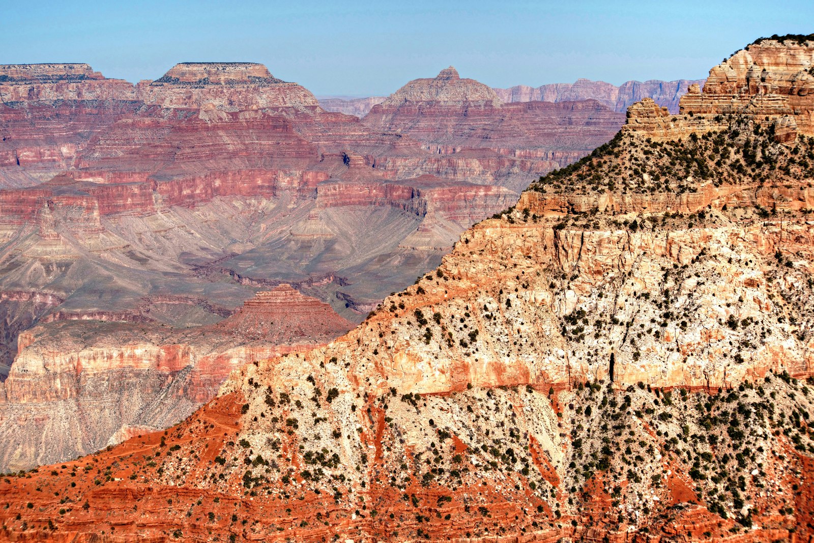 Grand Canyon South Rim looking across layered canyon walls