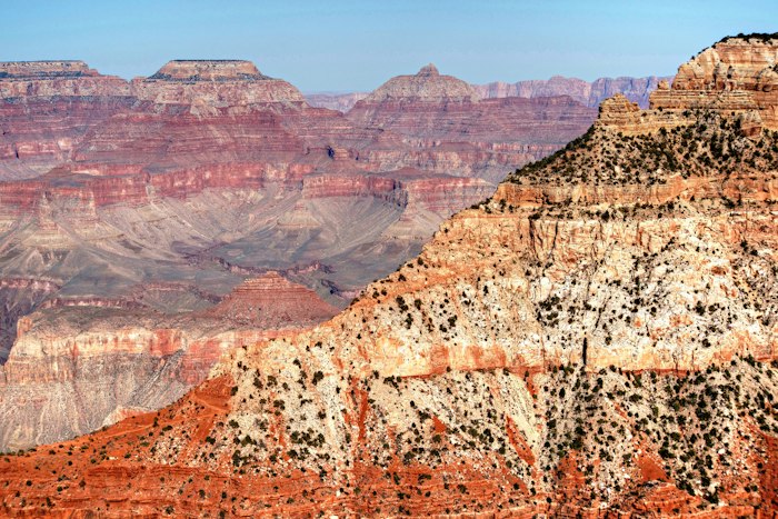 Grand Canyon South Rim looking across layered canyon walls