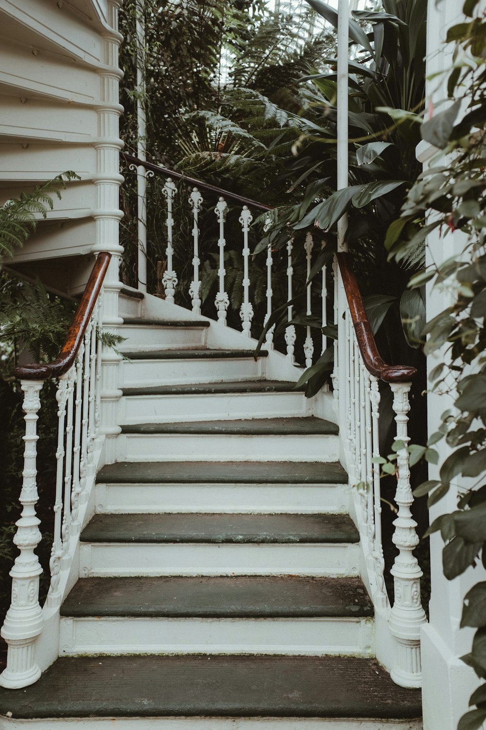 um conjunto de escadas que levam a uma casa