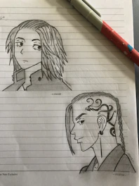 Two images side by side showing hand-drawn sketches and digital versions of Move Guys characters.