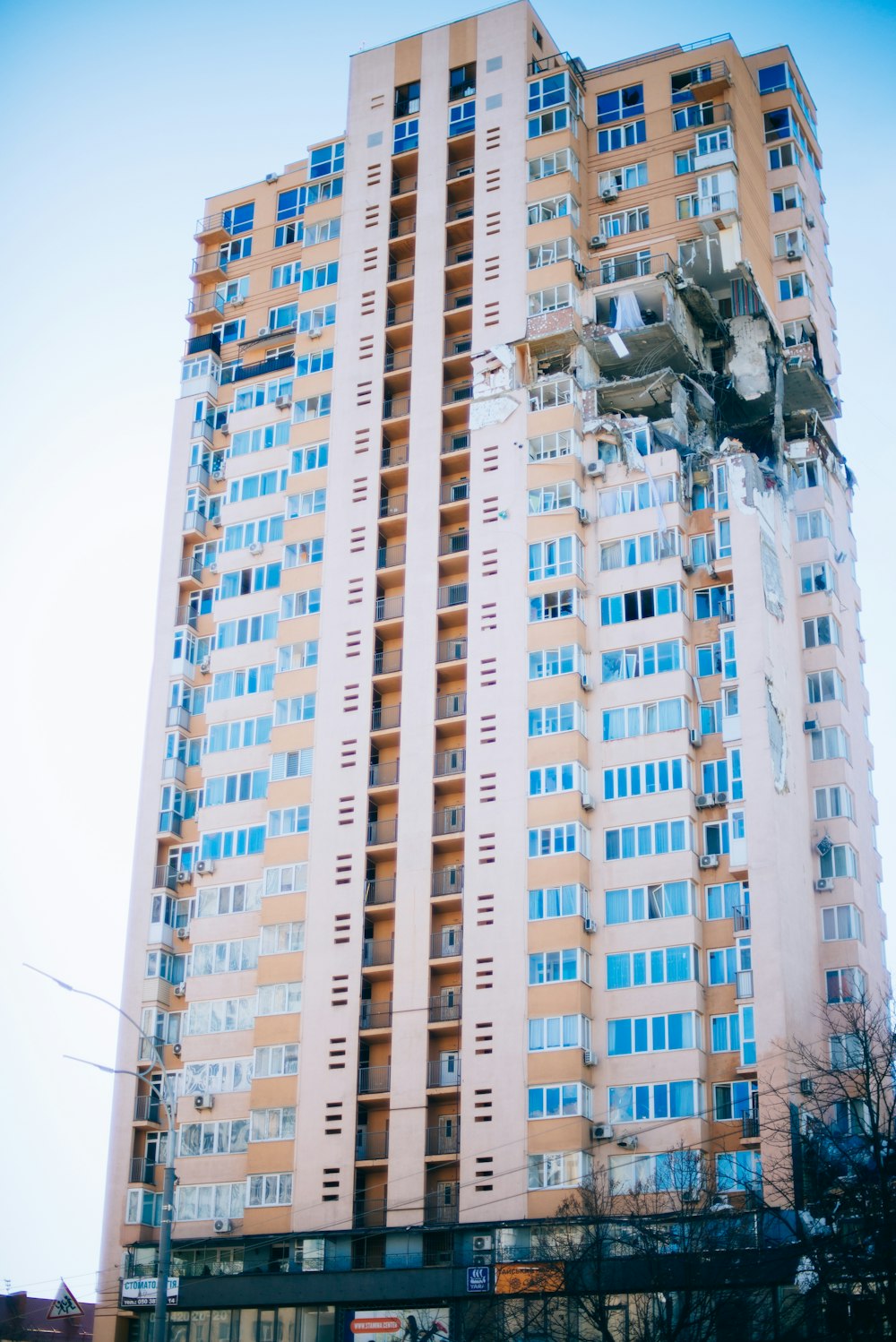 a very tall building with lots of windows