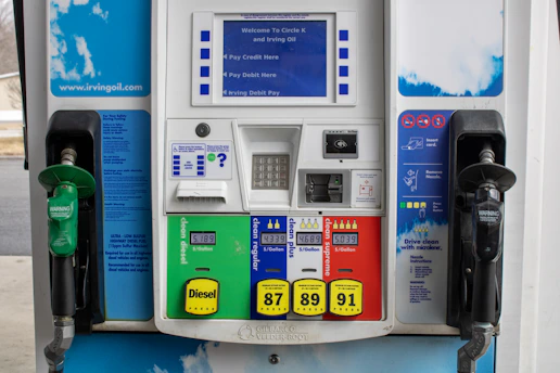 a close up of a gas pump at a gas station