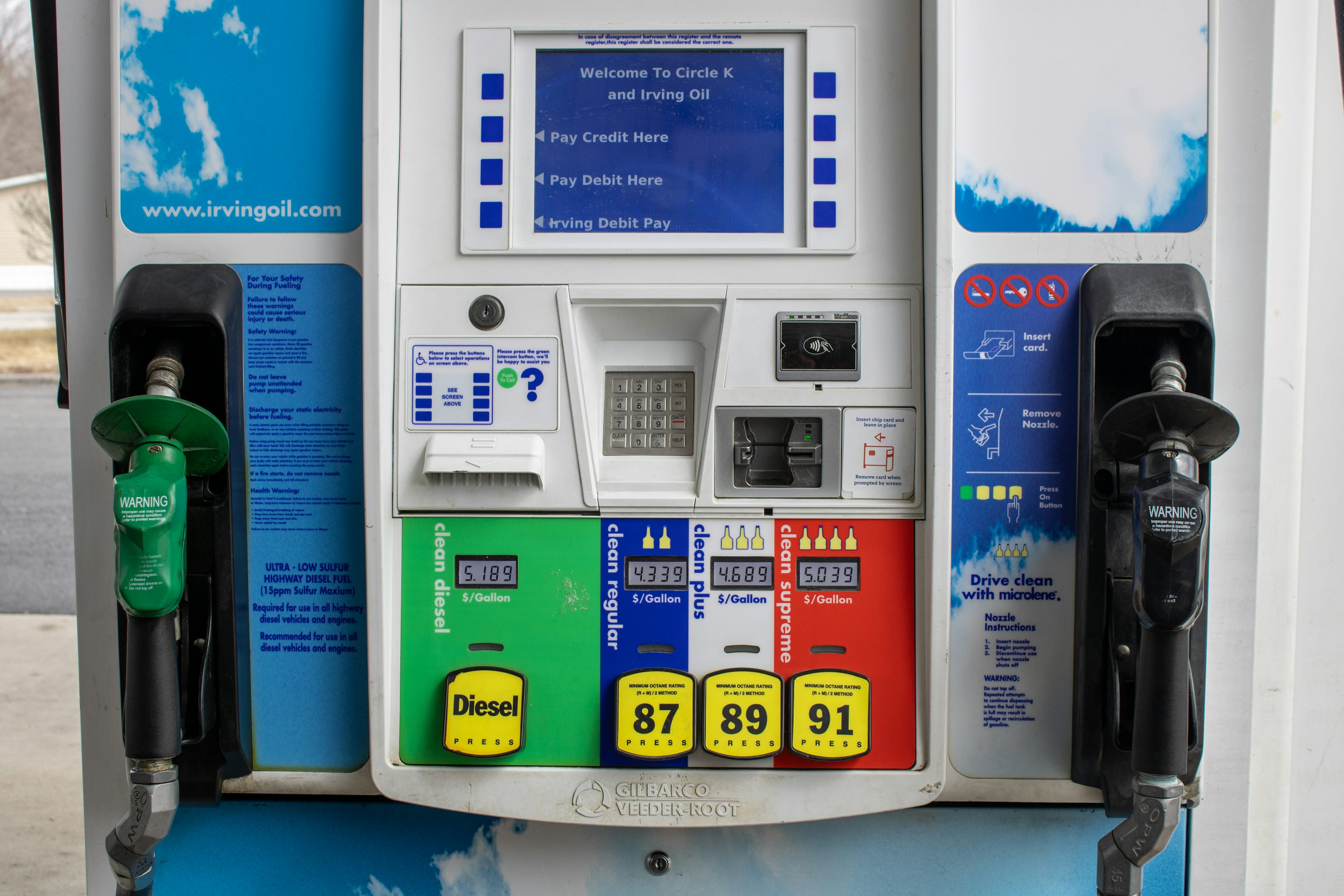 a close up of a gas pump at a gas station