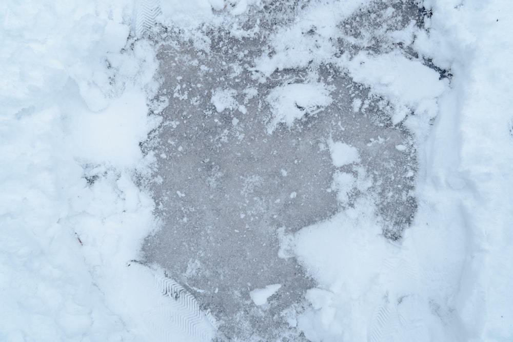 a view of the snow from above looking down