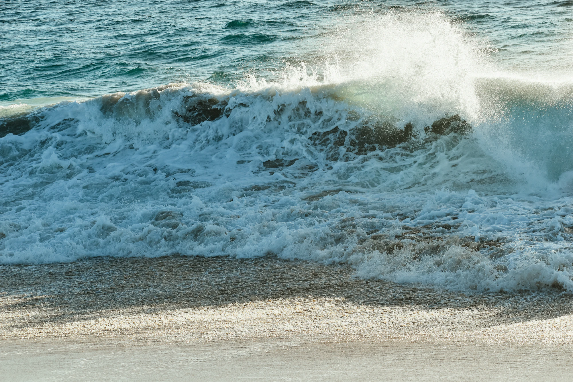 Surfer riding a wave at Cerritos Beach, Baja California Sur