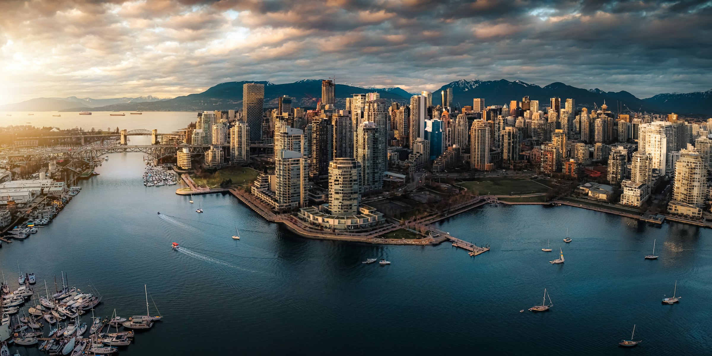 Aerial view of Vancouver and False Creek