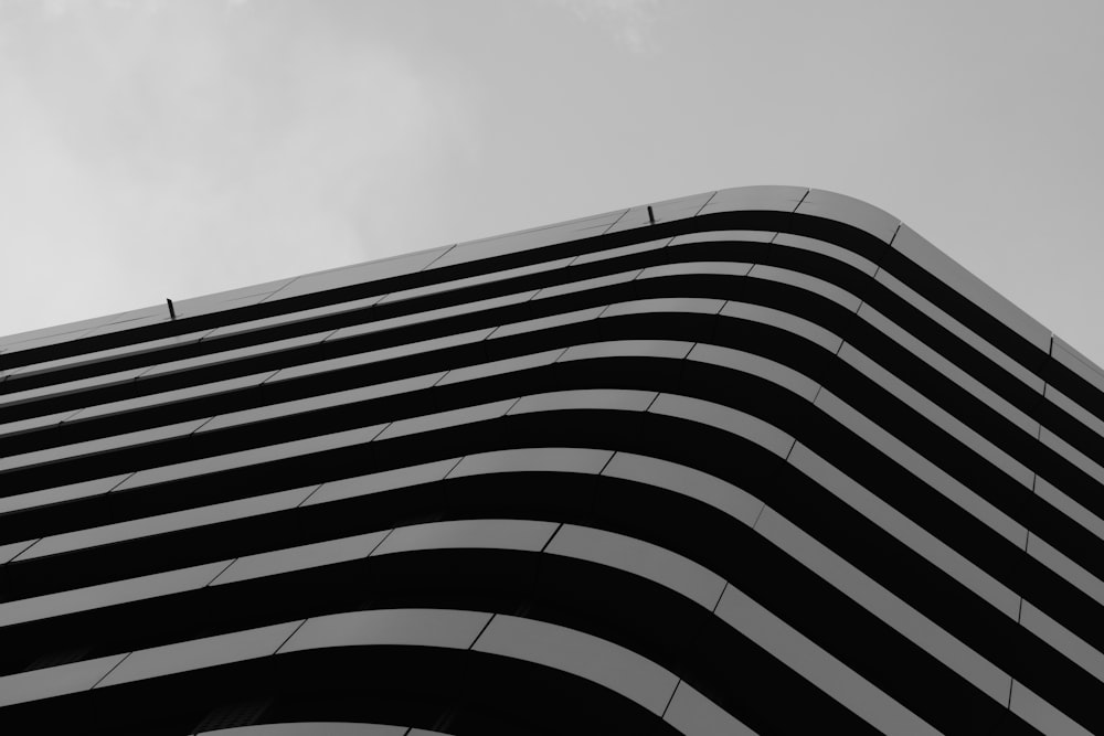 a black and white photo of a tall building