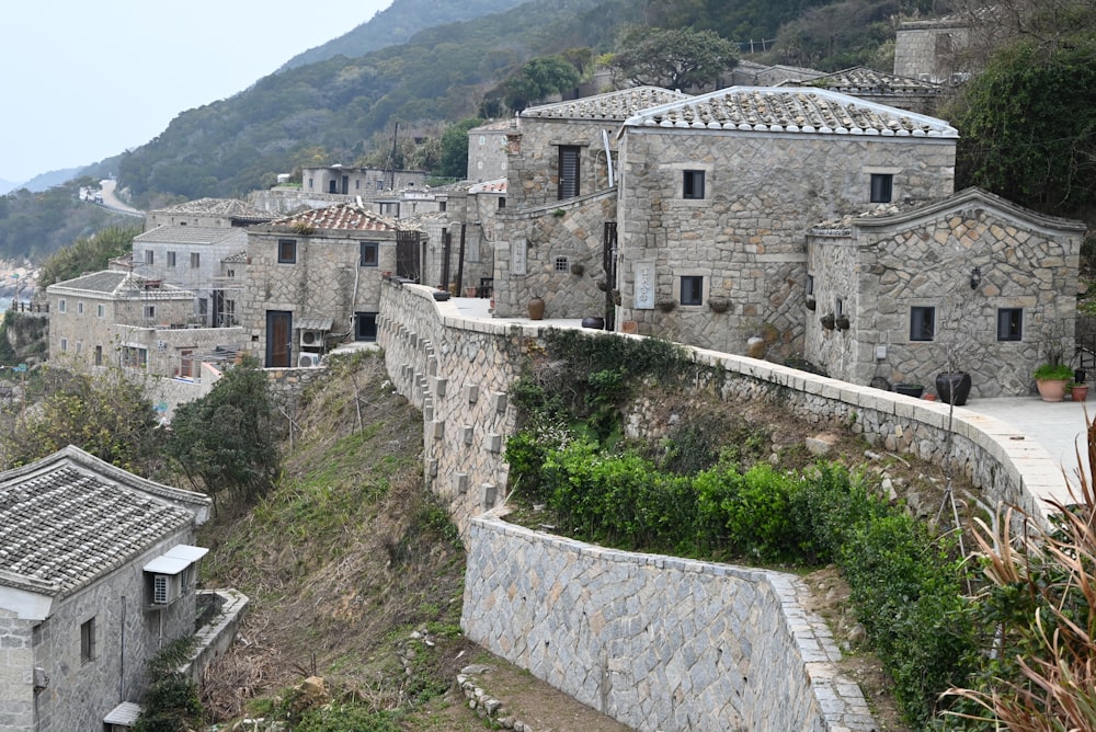 a view of a village from a hill