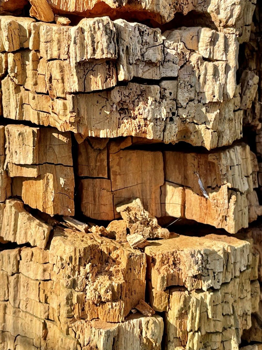 a pile of wood sitting next to each other