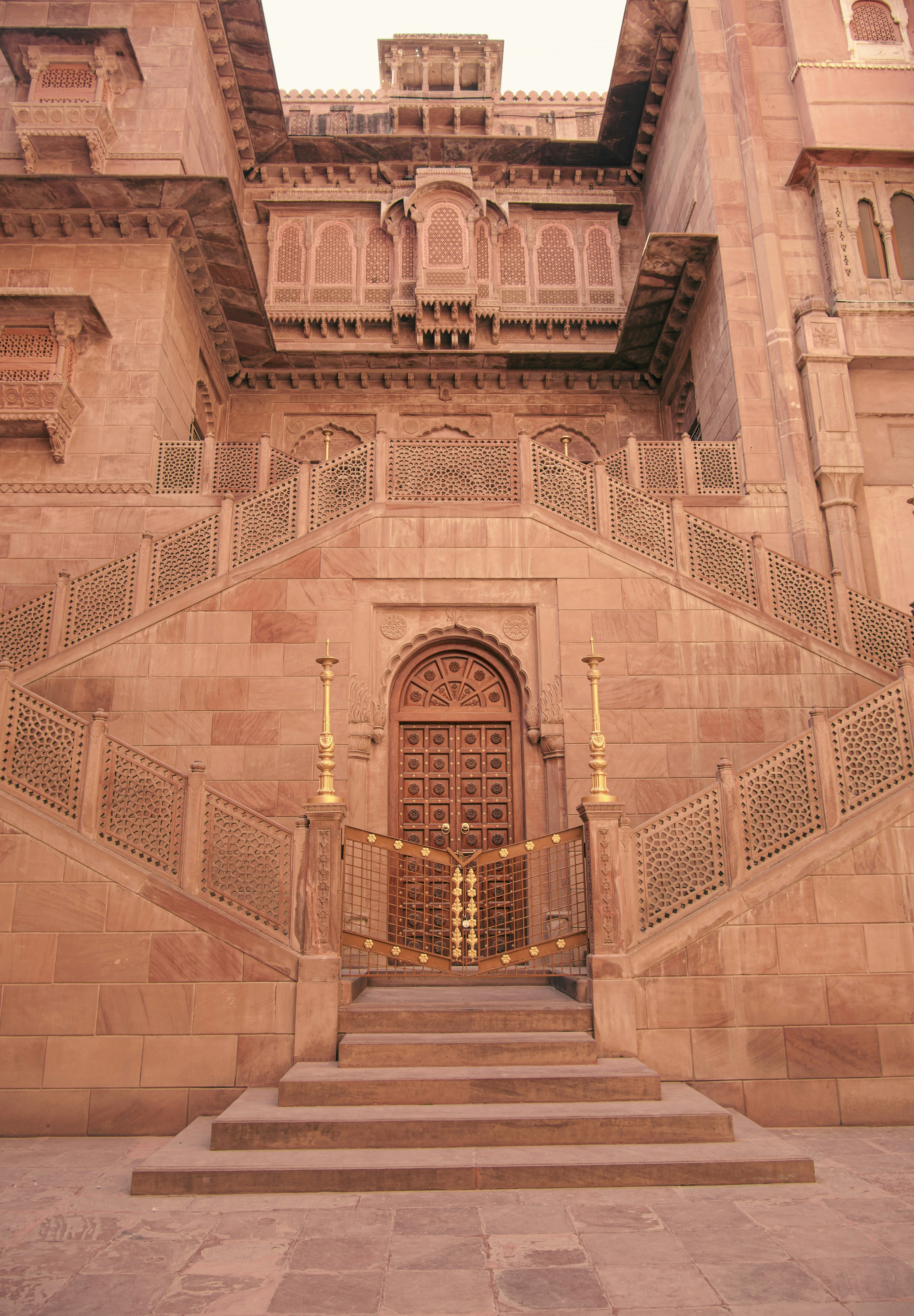 a large building with a staircase leading up to it