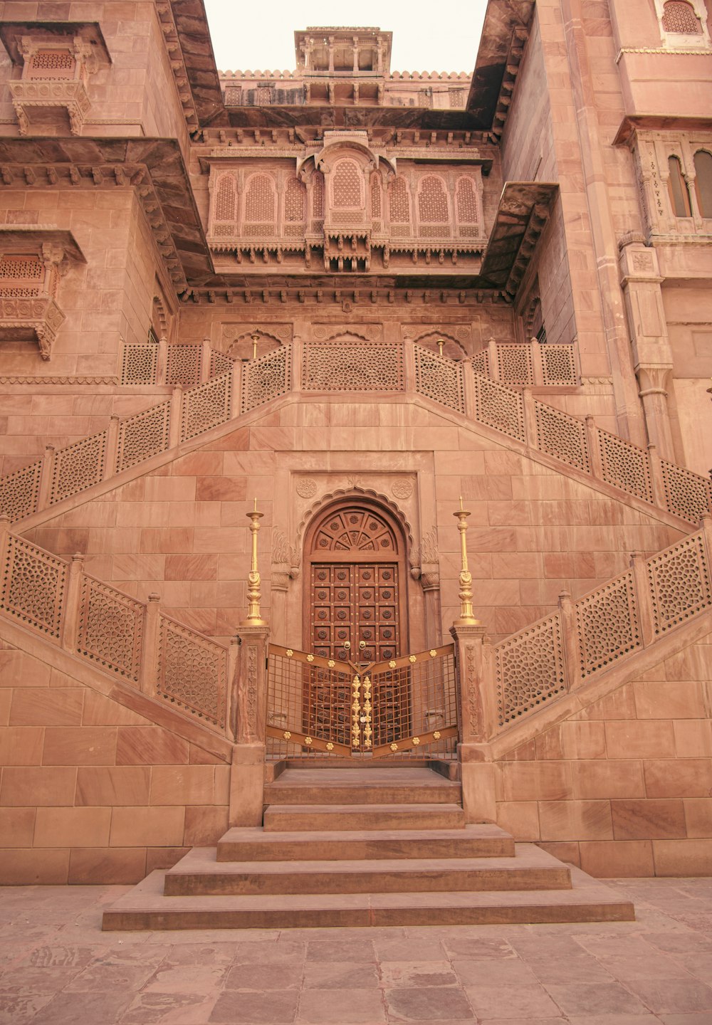 a large building with a staircase leading up to it