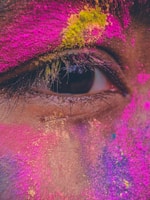 Close-up of contact lenses in different colors.