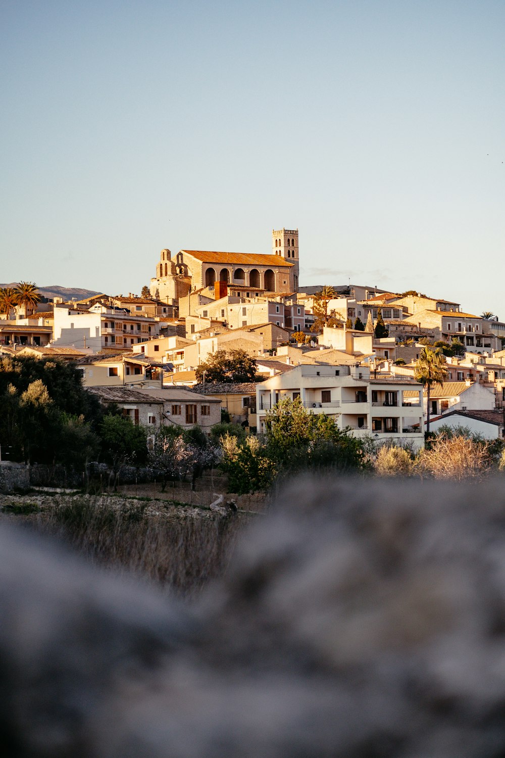 a view of a city from a distance