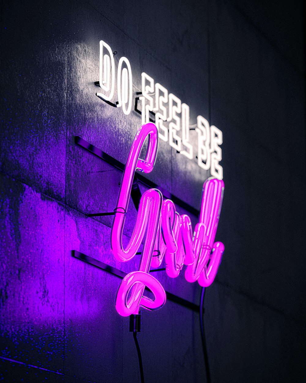 a neon sign on the side of a building