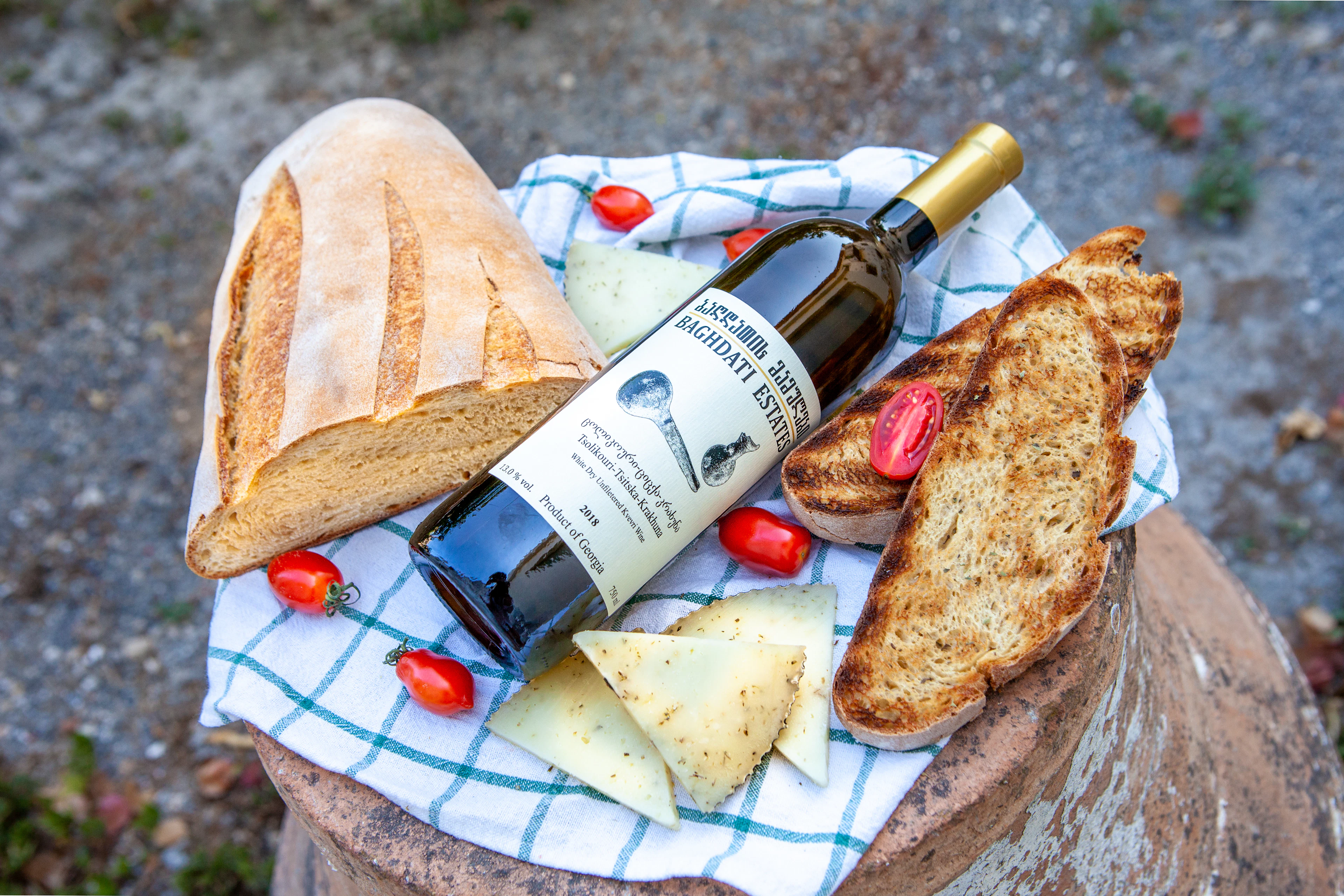 Georgian wine poured at a cellar