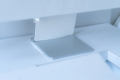 Minimalist 3D printed desk organizer with clean lines and a monochrome palette.