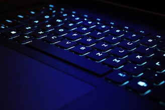 A calm, distraction-free typing lesson screen with soft blue and white tones.