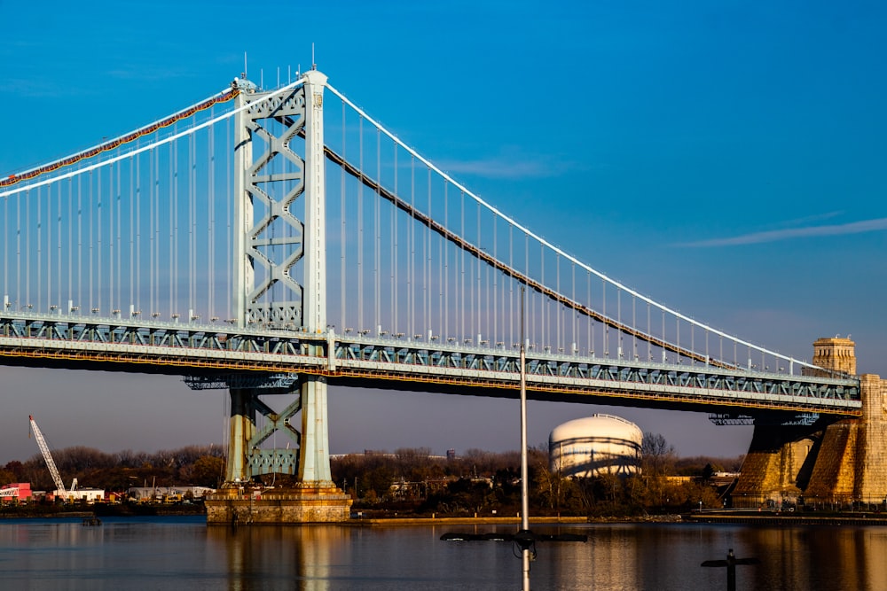 a large bridge spanning over a body of water