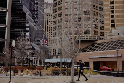 a man walking downtown boise idaho