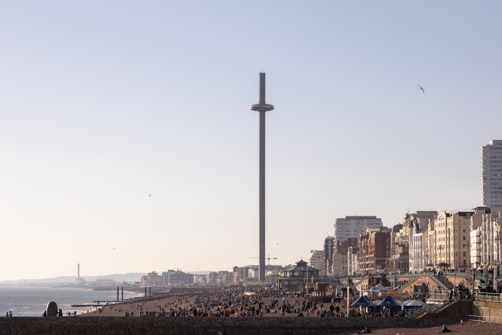 a group of people standing on a beach next to the ocean