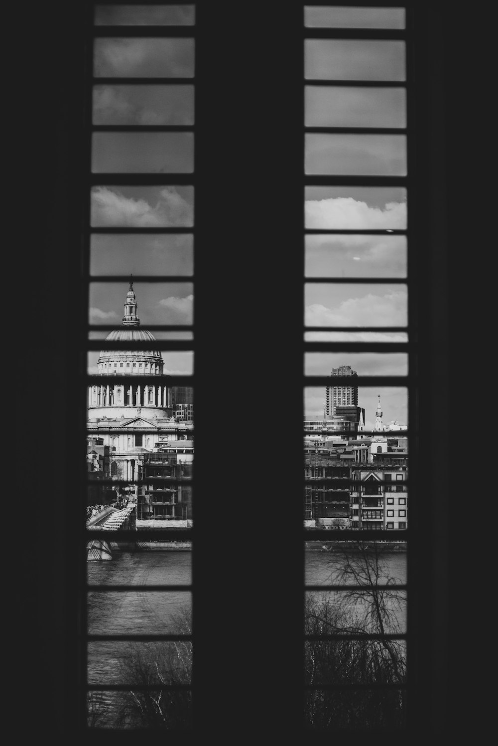 a view of a city from a window