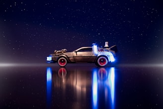 a car that is sitting in the middle of a body of water