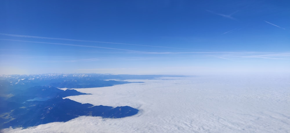 a view of the sky from an airplane window