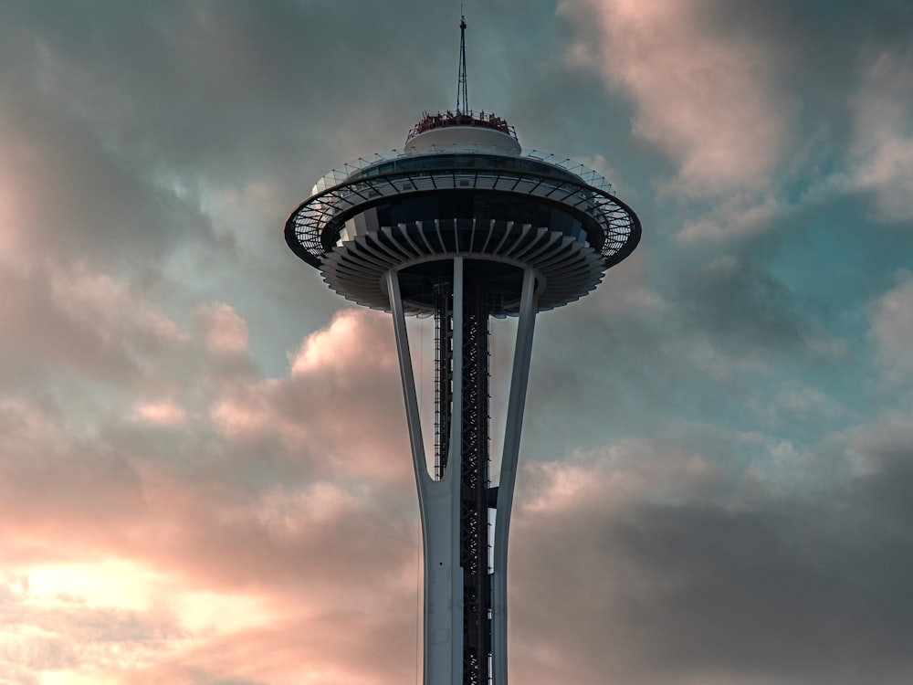 a tall tower with a sky in the background