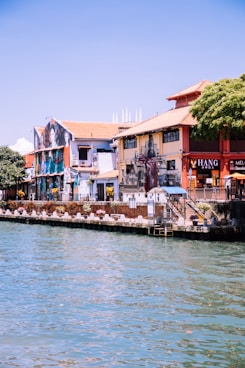 a body of water with buildings on the side of it