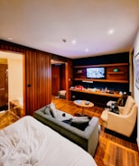 A cozy hotel room ready for guests.