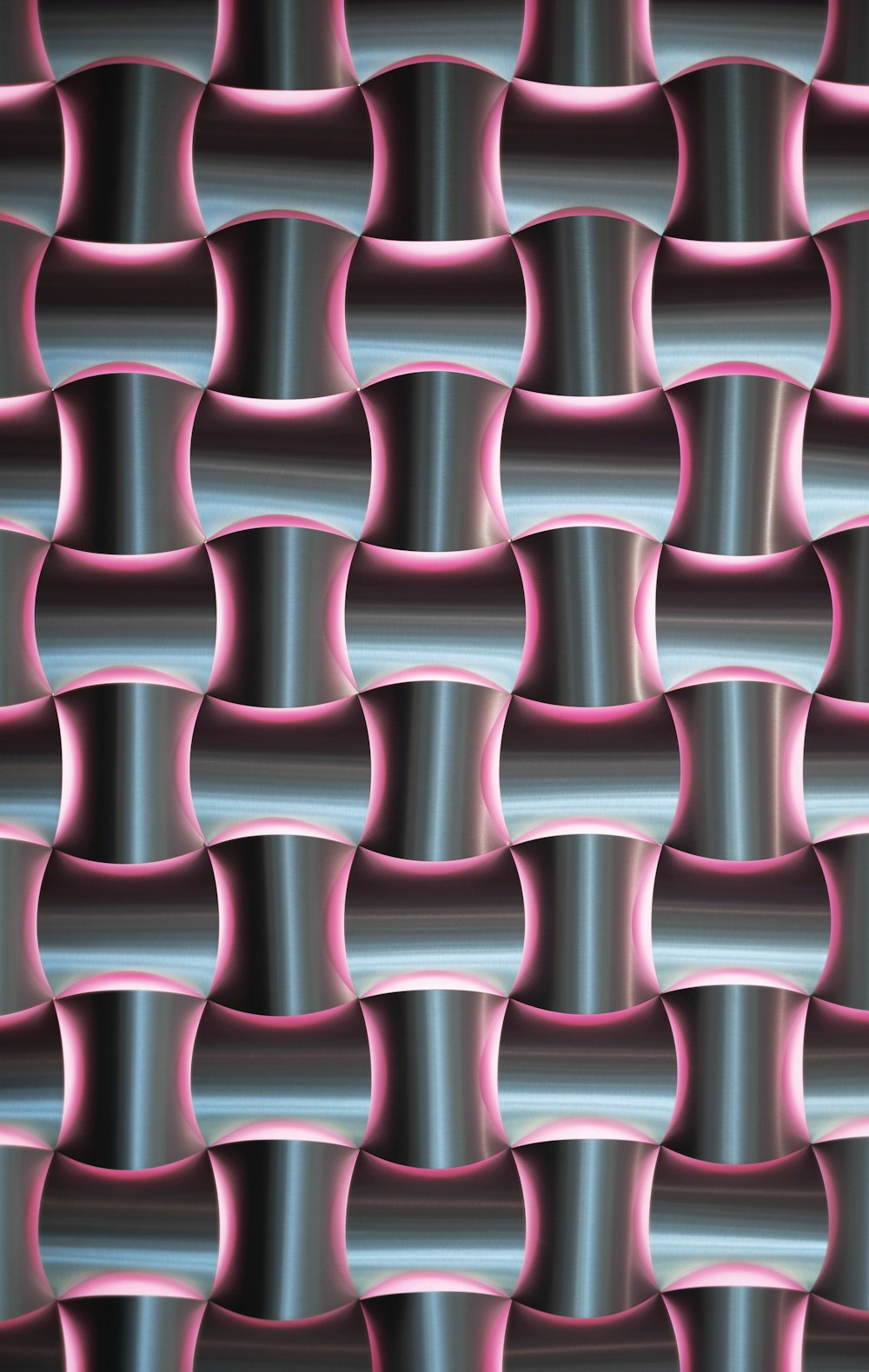 a metallic background with a pink and black pattern