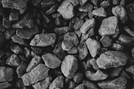 a black and white photo of rocks