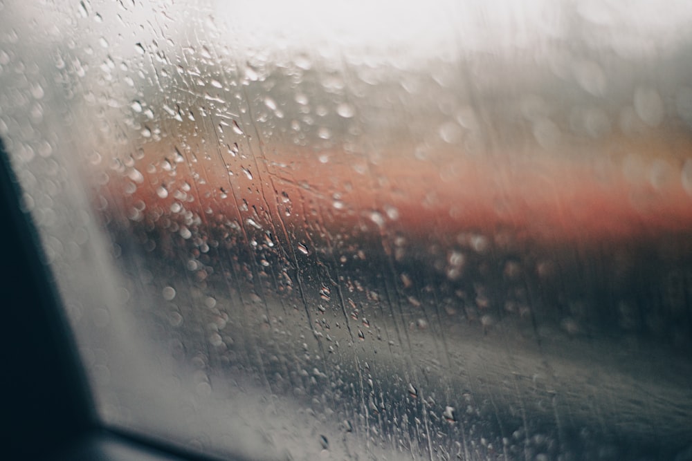 a window with rain drops on it