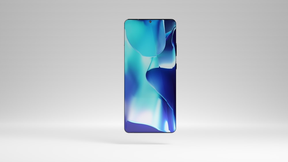 the back of an iphone 11 with a blue background