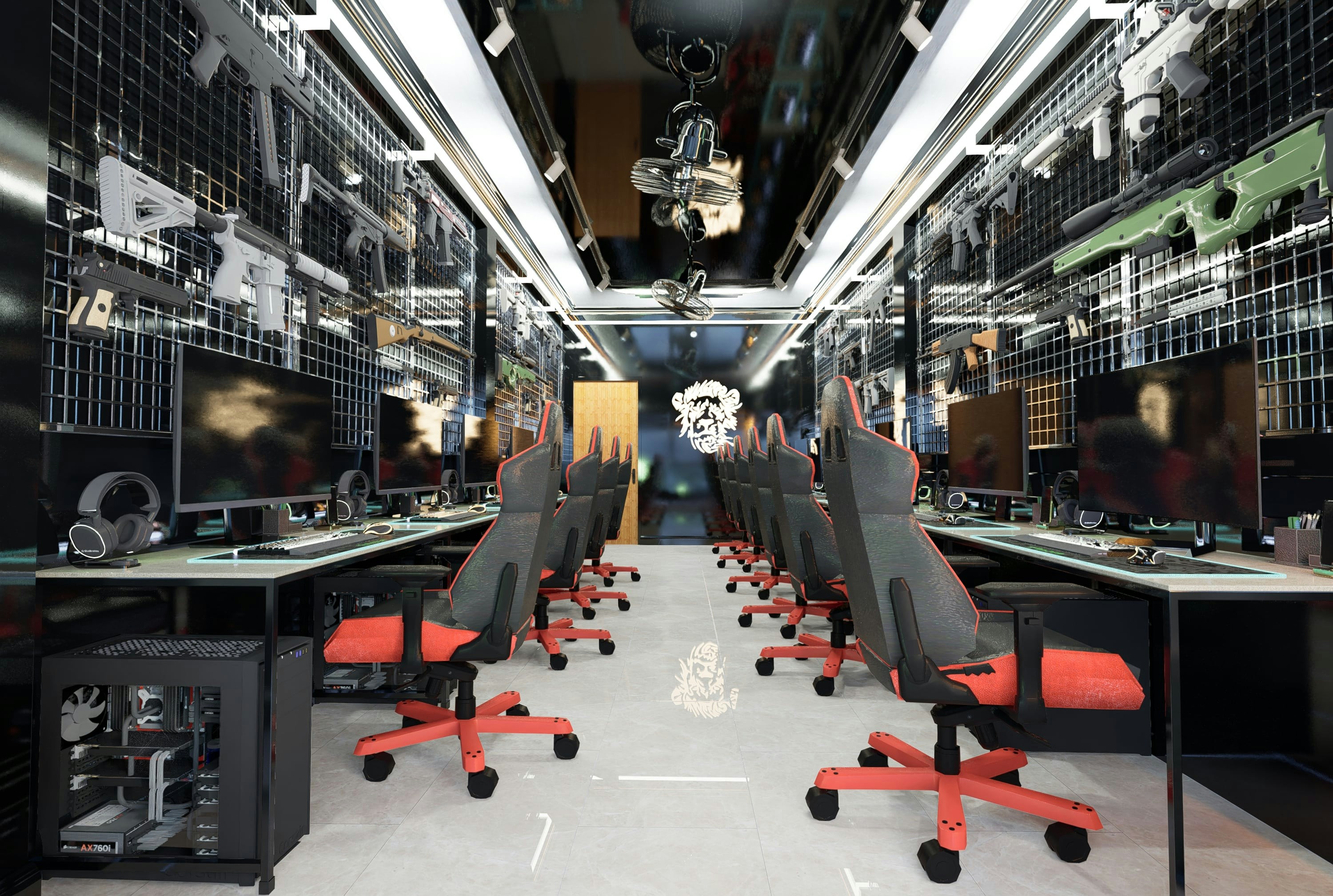 Computer desks setup