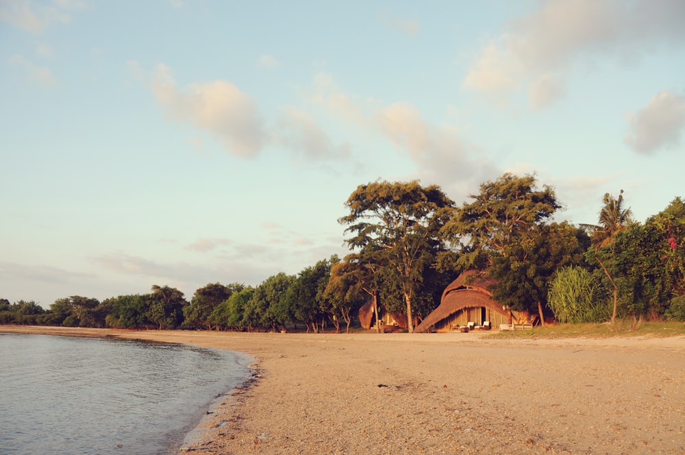 a house on the shore of a lake