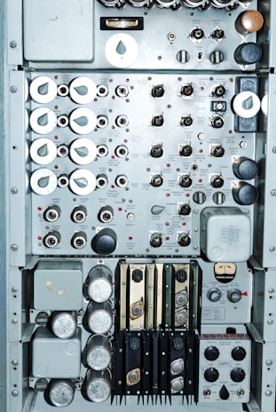 Close-up of a modern HVAC control panel with visible dials and indicators.
