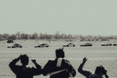 A dynamic image of car enthusiasts enjoying a race.