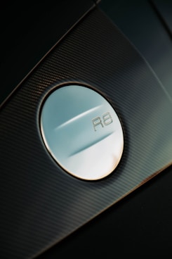 a close up of a button on a car