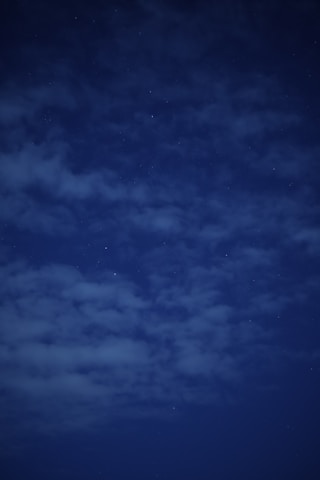 A serene night sky filled with twinkling stars over a calm landscape.