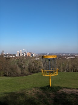 A vibrant disc golf scene featuring players in action.