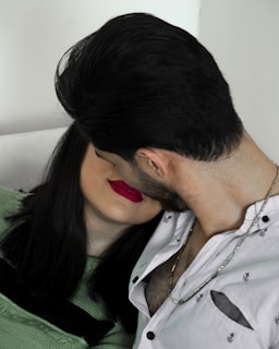 Close-up of the duo sharing a passionate moment during their rap battle