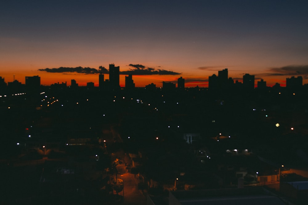 a view of a city at night